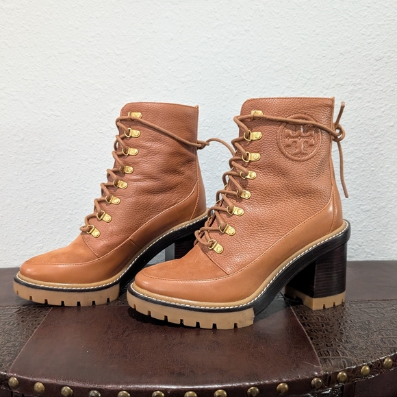 TORY BURCH Miller Lug Sole Bootie In Toasted Carmel Size 8.5 - Picture 6 of 15